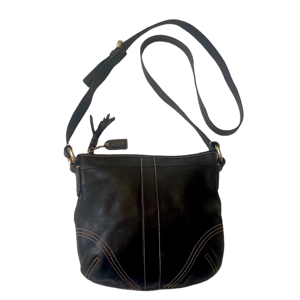 Coach Vintage Black Leather Crossbody Bag